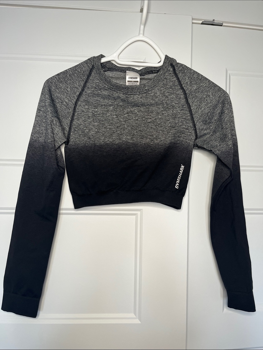 Gymshark Women's Ombre Cropped Long-Sleeve Top - Gray to Black